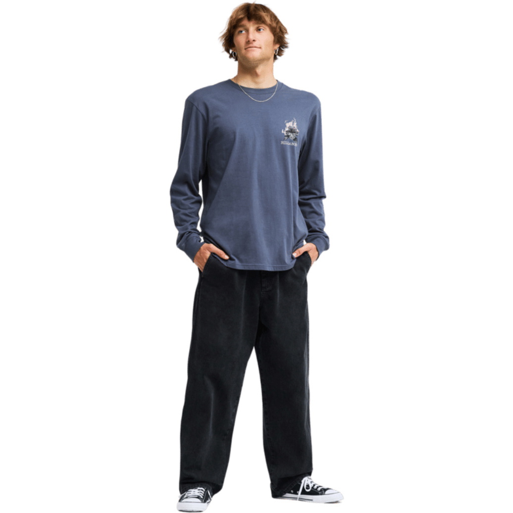2026 Billabong Mens Retro Poster Long Sleeve T-Shirt EBYZT00615 - Ombre Blue